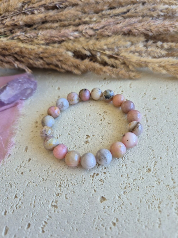 Bransoletka zodiakalna RAK opal kule 10mm na gumce – intuicja i harmonia