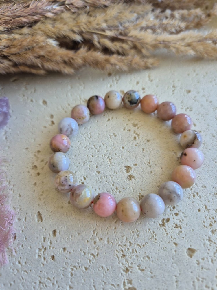 Bransoletka zodiakalna RAK opal kule 10mm na gumce – intuicja i harmonia