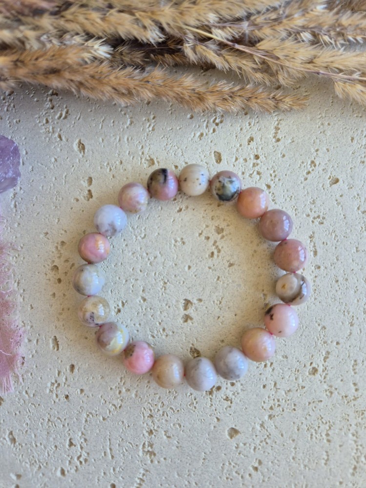 Bransoletka zodiakalna RAK opal kule 10mm na gumce – intuicja i harmonia