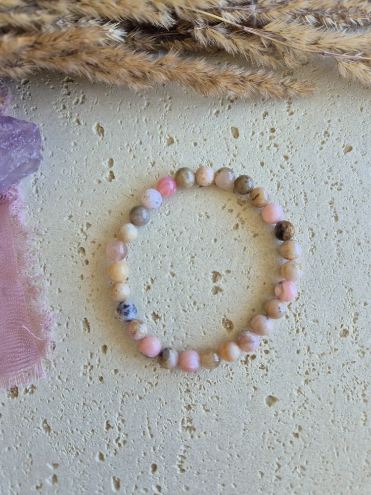 Bransoletka zodiakalna RAK opal kule 6,5mm na gumce – intuicja i harmoni