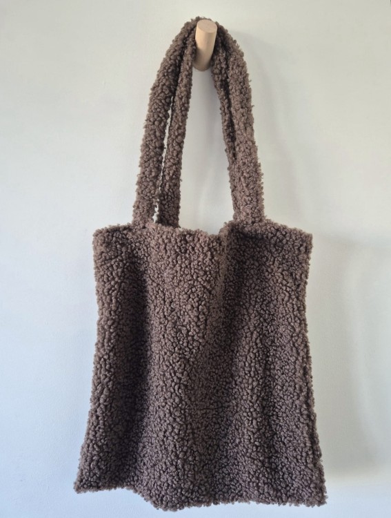 Teddy - Shopperka na zakupy, torba na ramię | Boucle czekolada