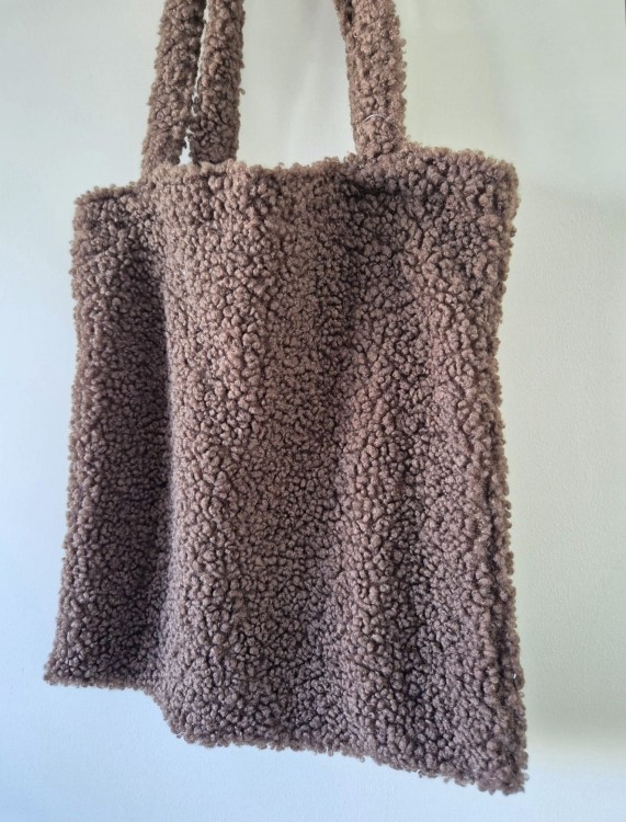 Teddy - Shopperka na zakupy, torba na ramię | Boucle czekolada