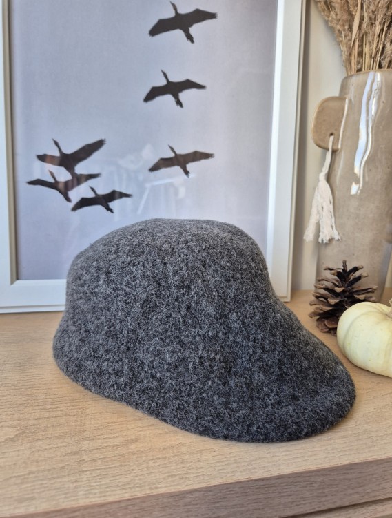 Wełniany kaszkiet 100% wełna unisex | Kolor szary
