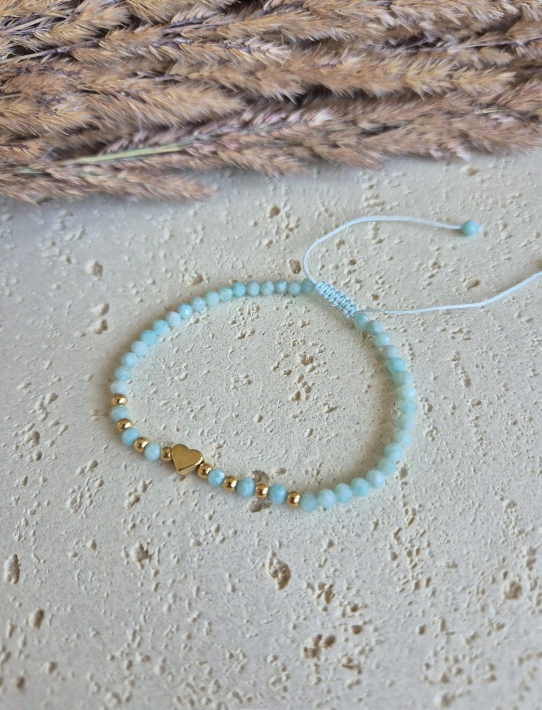 Bransoletka zodiakalna PANNA amazonit shamballa regulowana - odwaga i harmonia