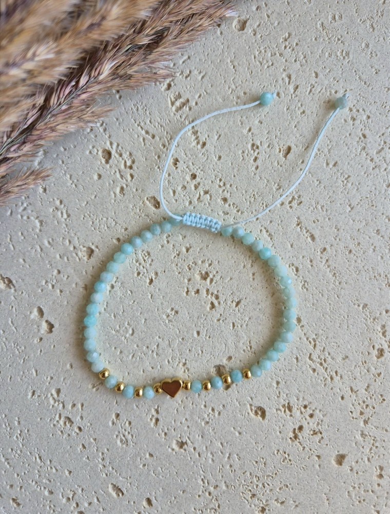 Bransoletka zodiakalna PANNA amazonit shamballa regulowana - odwaga i harmonia