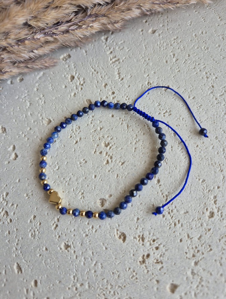 Bransoletka zodiakalna WAGA lapis lazuli serduszko shamballa regulowana – wewnętrzna siła i harmonia