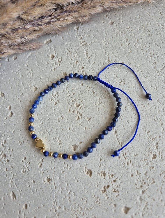Bransoletka zodiakalna WAGA lapis lazuli serduszko shamballa regulowana – wewnętrzna siła i harmonia