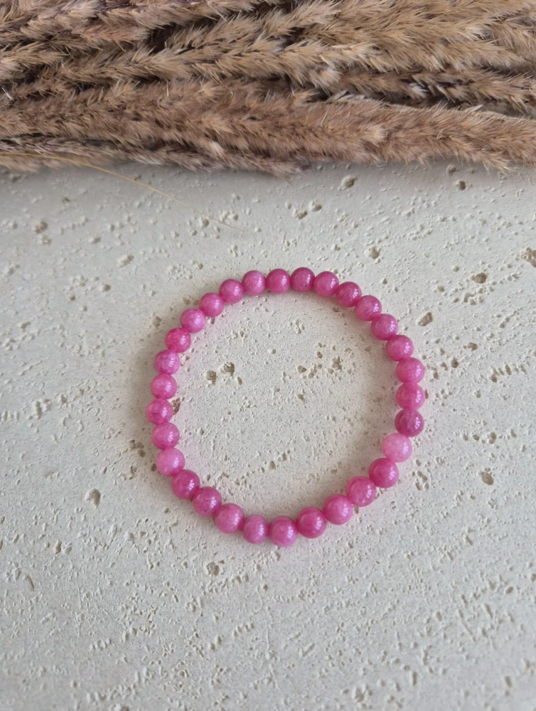 Bransoletka zodiakalna SKORPION rodonit kule 6,5mm na gumce – równowaga i uzdrowienie emocji