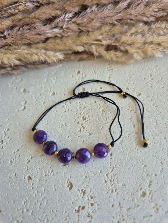 Bransoletka zodiakalna SKORPION ametyst shamballa regulowana – ochrona i balans