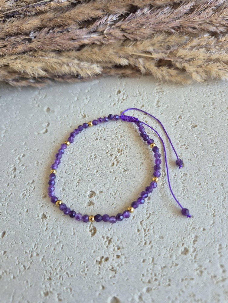 Bransoletka zodiakalna SKORPION ametyst shamballa regulowana – ochrona i balans