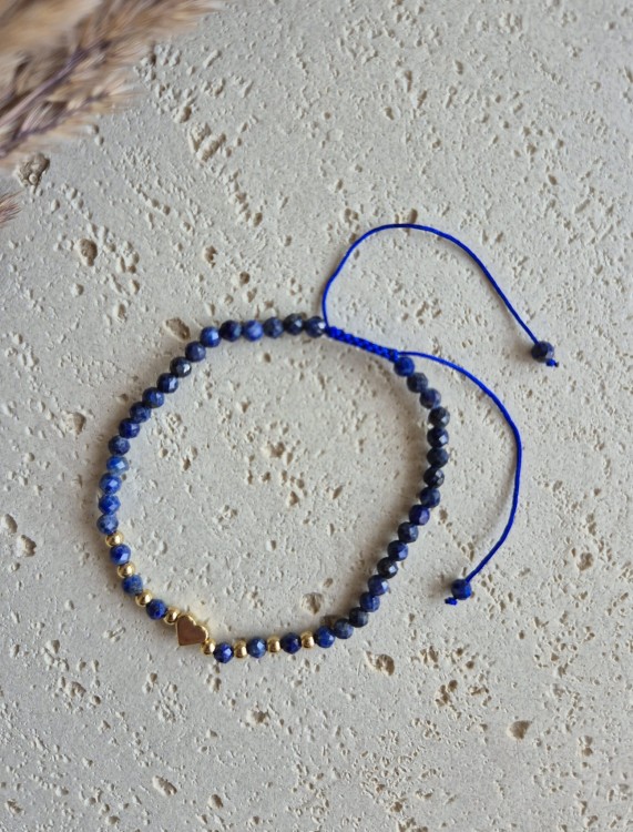 Bransoletka zodiakalna STRZELEC lapis lazuli serduszko shamballa regulowana – odwaga i szczerość