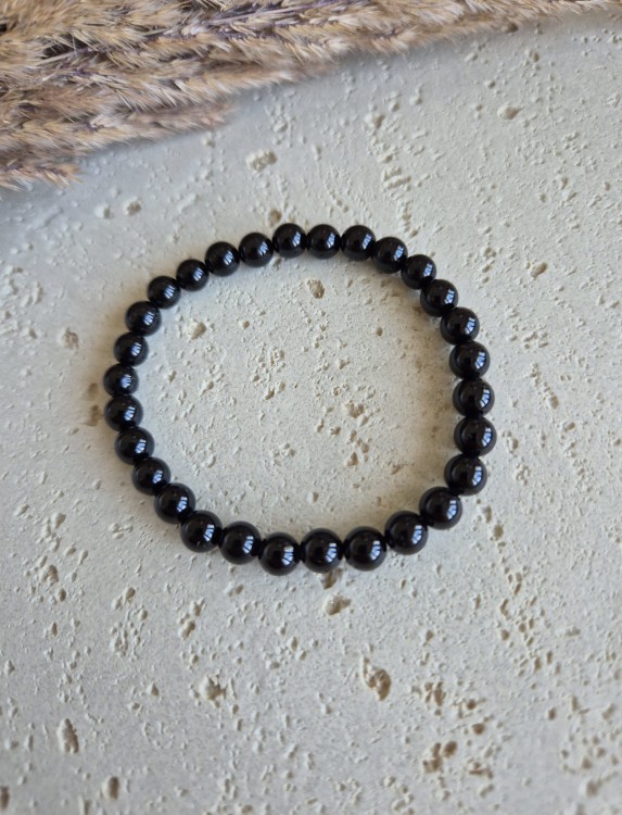 Bransoletka zodiakalna STRZELEC turmalin kule 6mm na gumce - ochrona i odwaga