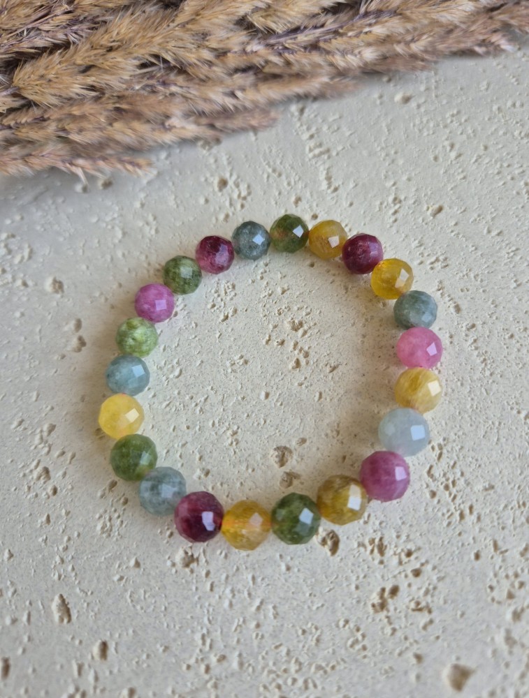 Bransoletka zodiakalna STRZELEC jadeit turmalinowy 8mm na gumce – harmonia serca