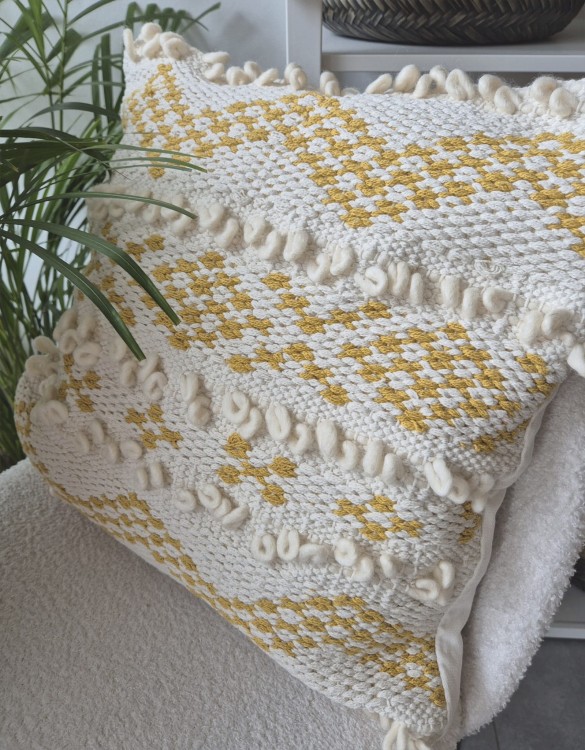 BOHO Poszewka dekoracyjna na poduszkę z wełną 45x45 z wkładem - Paco