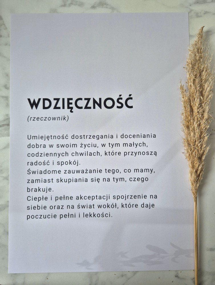 Wdzięczność - plakat a4/a3