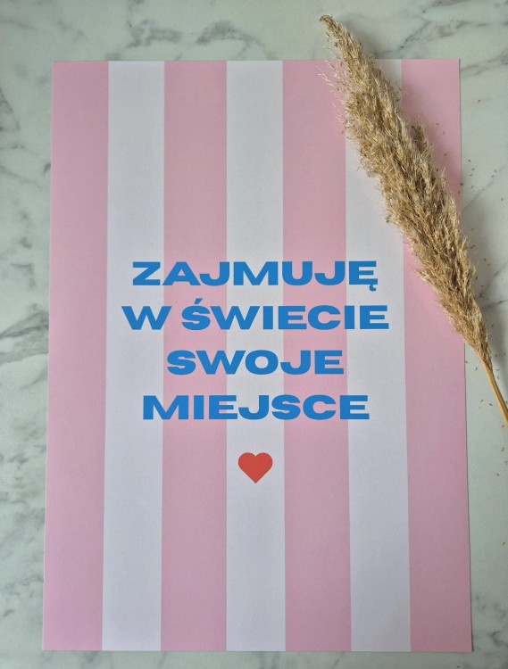 Zajmuję w świecie swoje miejsce - plakat a4/a3
