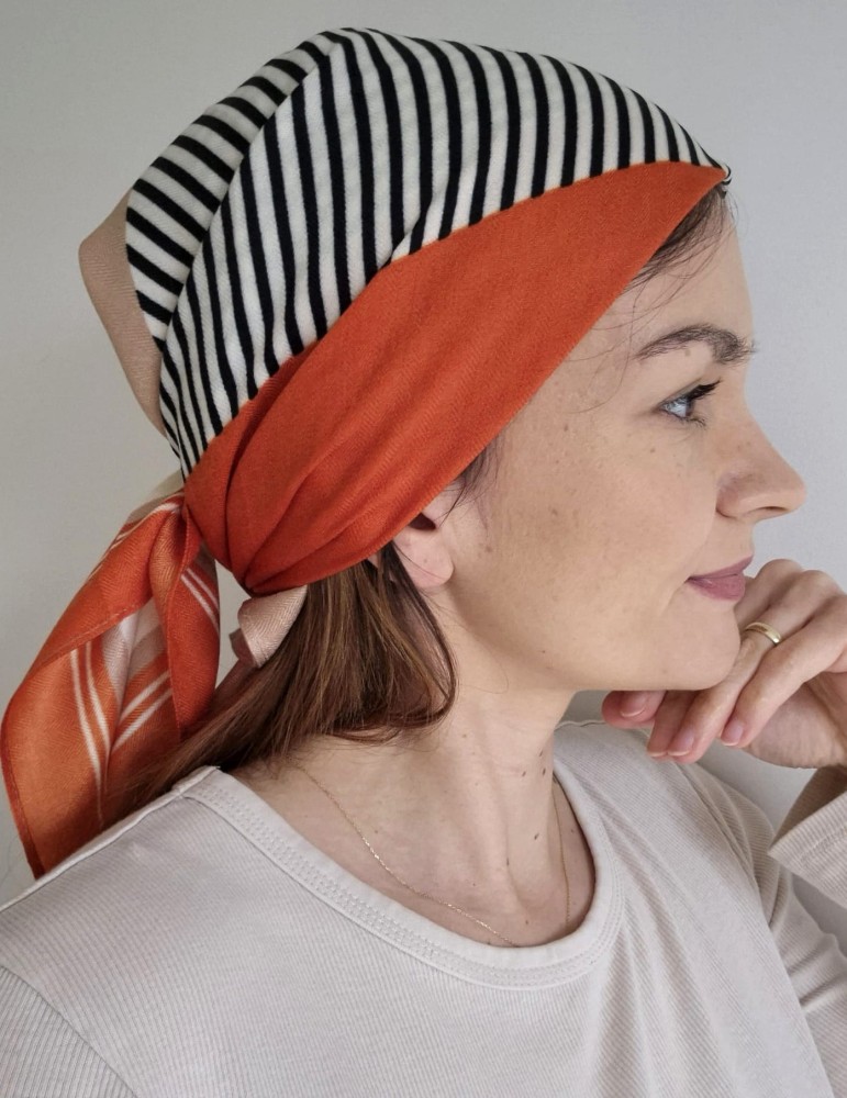 Chusta damska na szyję - serduszko | pomarańczowy